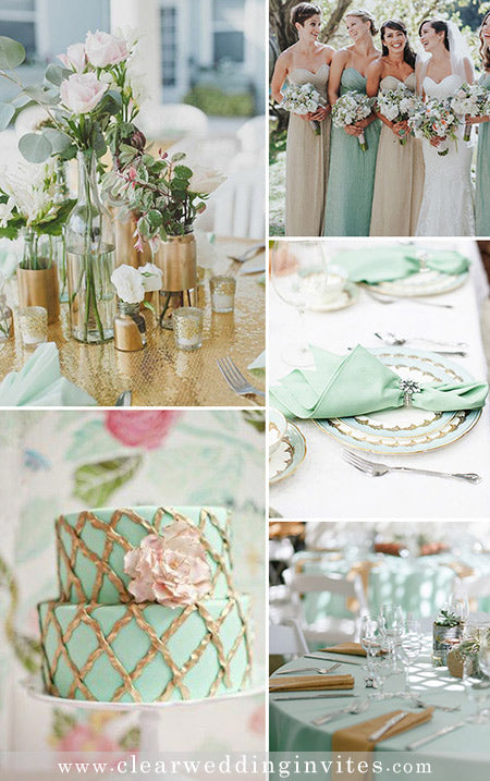 7 Mint Wedding Color Schemes for 2022 Spring and Summer