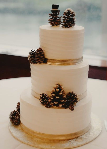 12 Amazing Fall And Winter Wedding Cakes With Pinecones