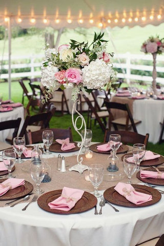 Pink and Brown Wedding Reception Ideas for Spring