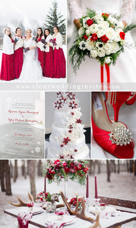 Red and White Wedding Ideas for Winter Brides