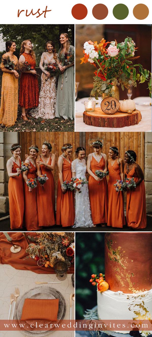 12 Wonderful Fall Wedding Colors With Rust And Bronze – Clear Wedding  Invites
