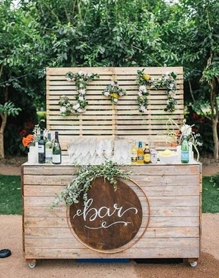 Self-Serve Wedding Drinks & Food Table