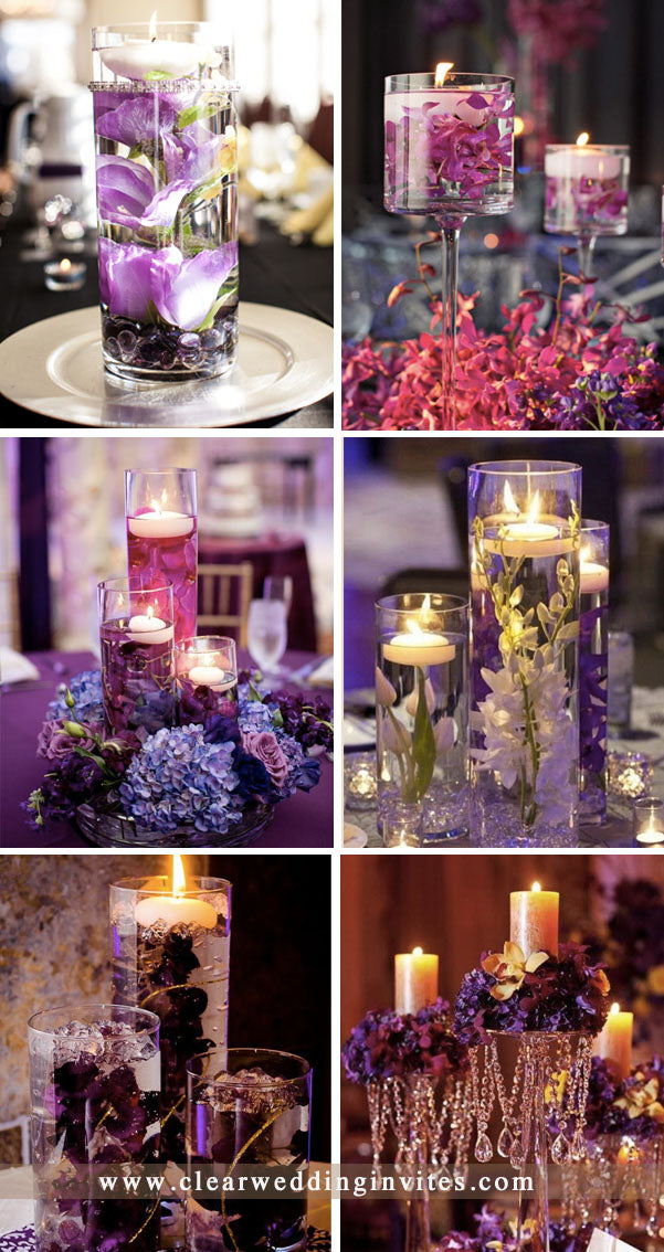 diy purple wedding centerpieces