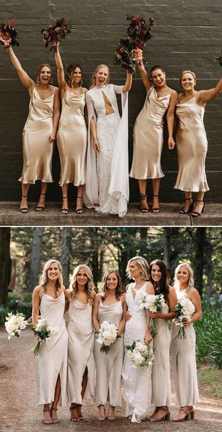 Spaghetti strap bridesmaids dresses, Cream bridesmaid dresses, Bridesmaid dresses online