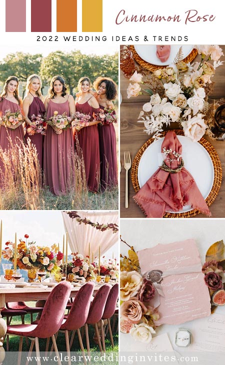 25 Trendy & Romantic Cinnamon Rose Wedding Ideas & Matching Invites ...