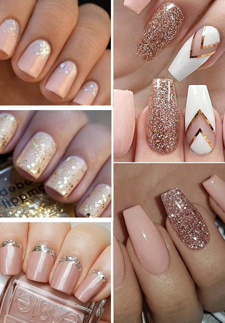 Buy Fdesigner Wedding Fake Nail Crystal Long Press on Nail Bride False Nail  Tips Full Cover Acrylic Nails Fashion Nail Art Accessories for Women and  Girls (Champagne) Online at Low Prices in