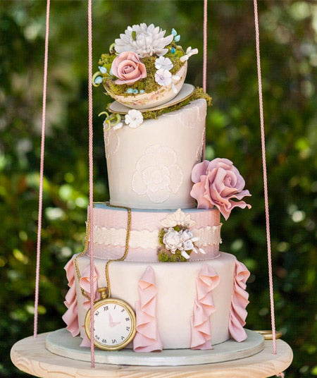 Fairytale themed floral wedding cakes