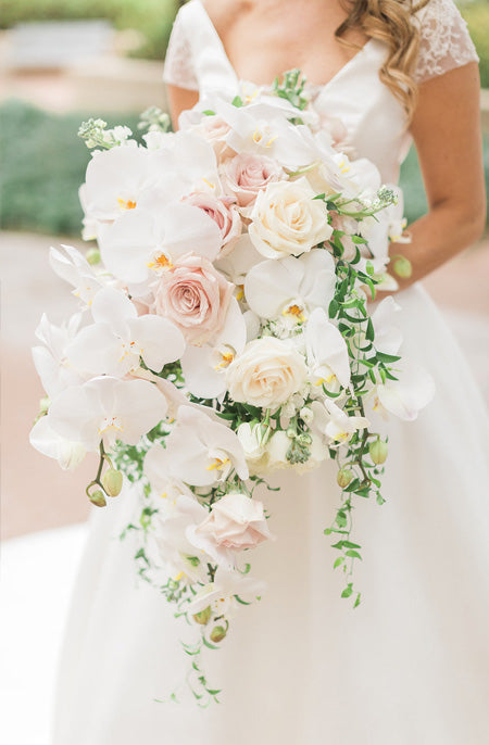 cascading wedding bouquet