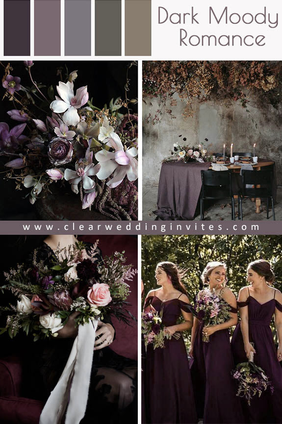 moody plum bridesmaid dresses