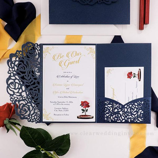 10 Winter Gold Wedding Color Palettes with Matching Invitations