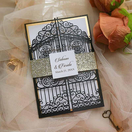 10 Winter Gold Wedding Color Palettes with Matching Invitations