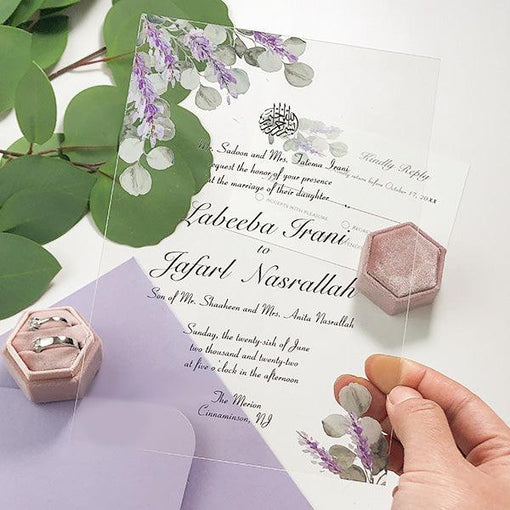 lavender wedding invitations for french wedding