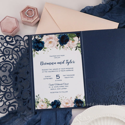 floral wedding invitation is a unique & budget-friendly choice for bride & groom