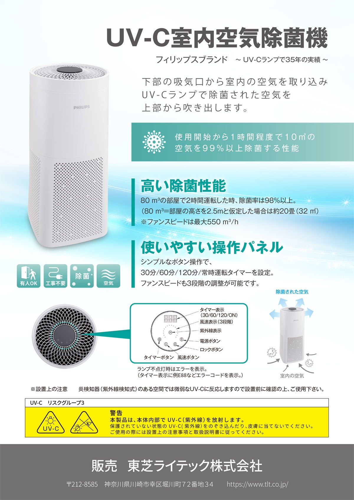 正規 PHILIPS フィリップス 空気清浄機 室内空気殺菌器 UVCA200 ①