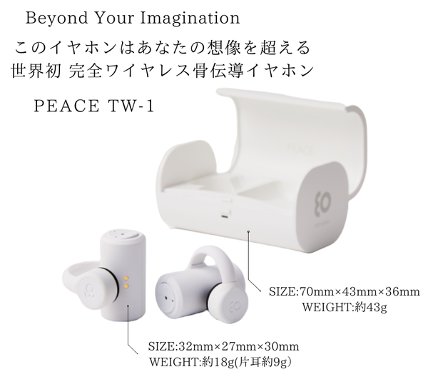 BoCo PEACE TW-1 BLACK Bluetooth 骨伝導イヤホン