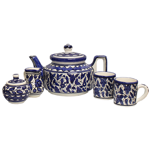 Armenian Ceramic Floral Coffee/Tea Set - Made in Israel