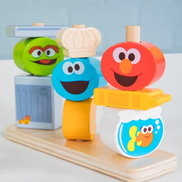 sesame street wooden toy box