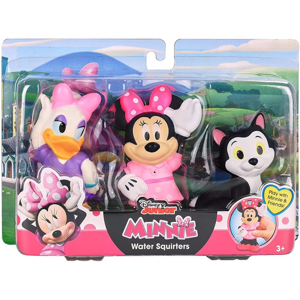 Disney Junior Minnie Mouse 3-Pack Bath Toys, Figures Include Minnie Mouse, Daisy Duck, and Figaro