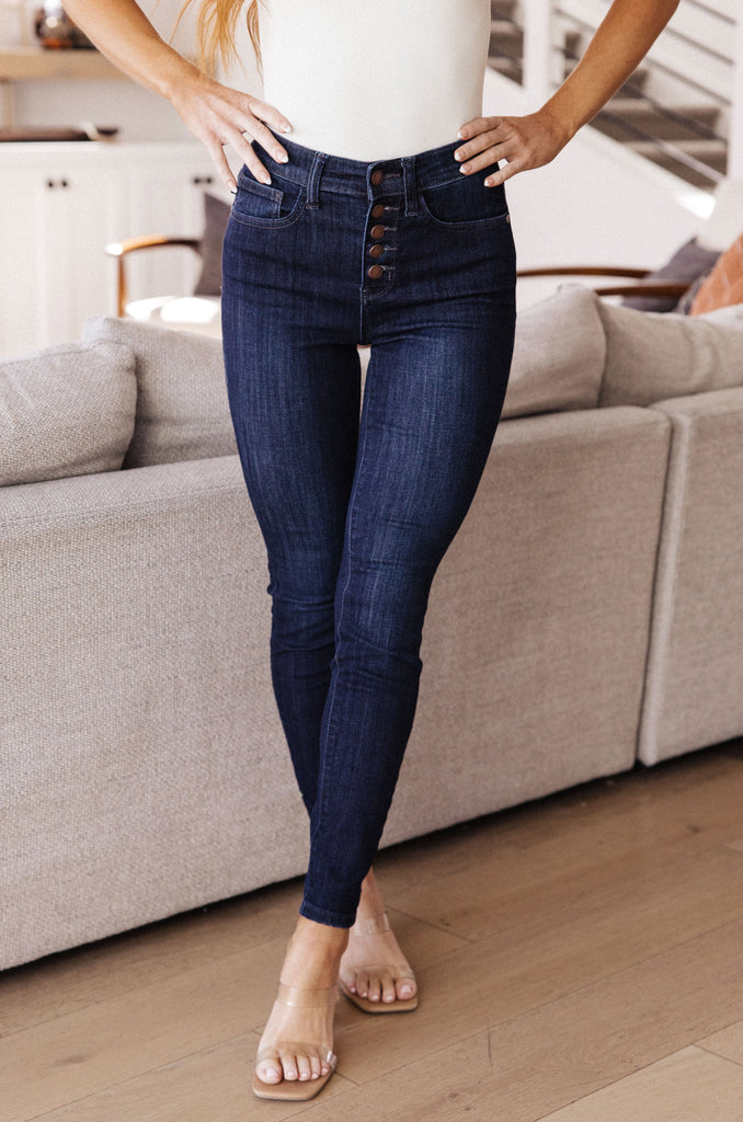 Estelle High Waist Thermal Straight Jeans