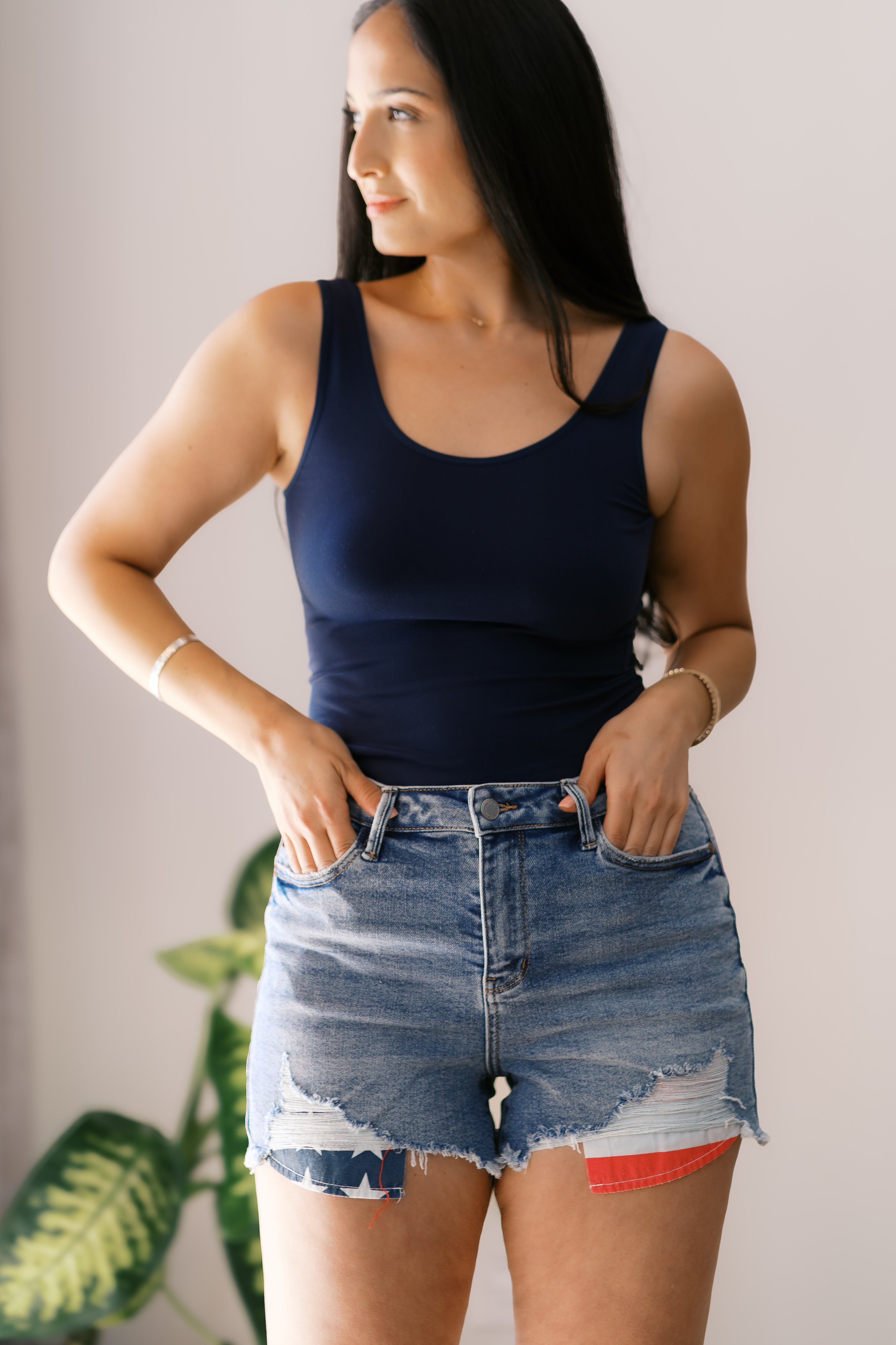 Navy Timeless Basics Tank by Yelete