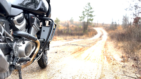 Harley Pan America on muddy trail