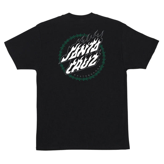 Santa Cruz Wired Flame Dot Crackle Black Heavyweight S/s Shirt