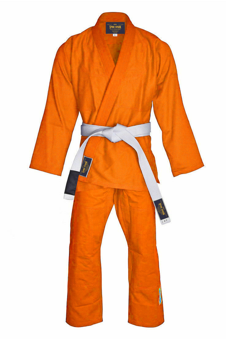 Orange Color Custom Brazilian JIU-JITSU GI/ BJJ KIMONO – Spine Spark