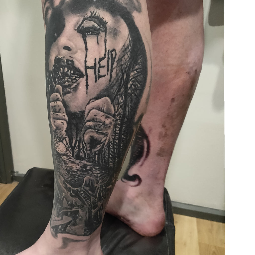 Continuing this horror leg sleeve  INK SLAVE TATTOOS  Facebook
