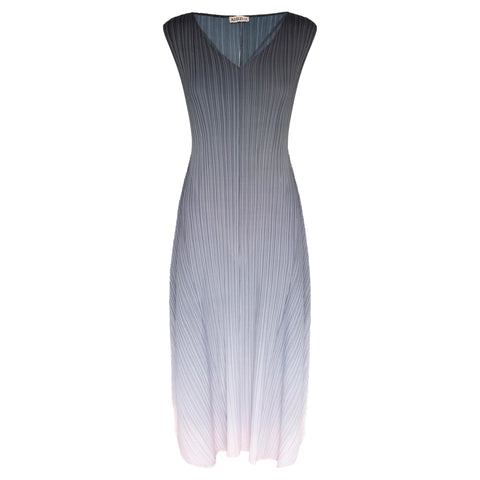 ALQUEMA Estrella Ombre Charcoal V Neck Structured Dress - cavalli gila