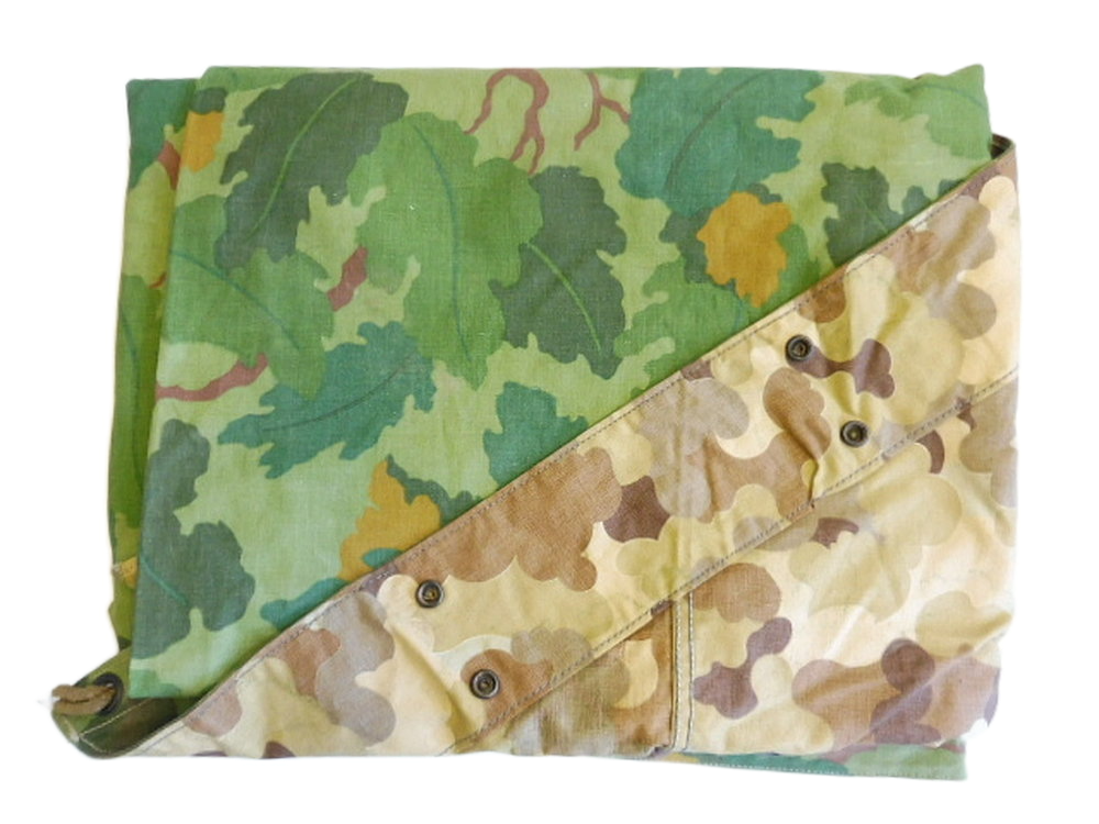 Camouflaged half-tent with the Mitchell pattern of USMC dated 1953