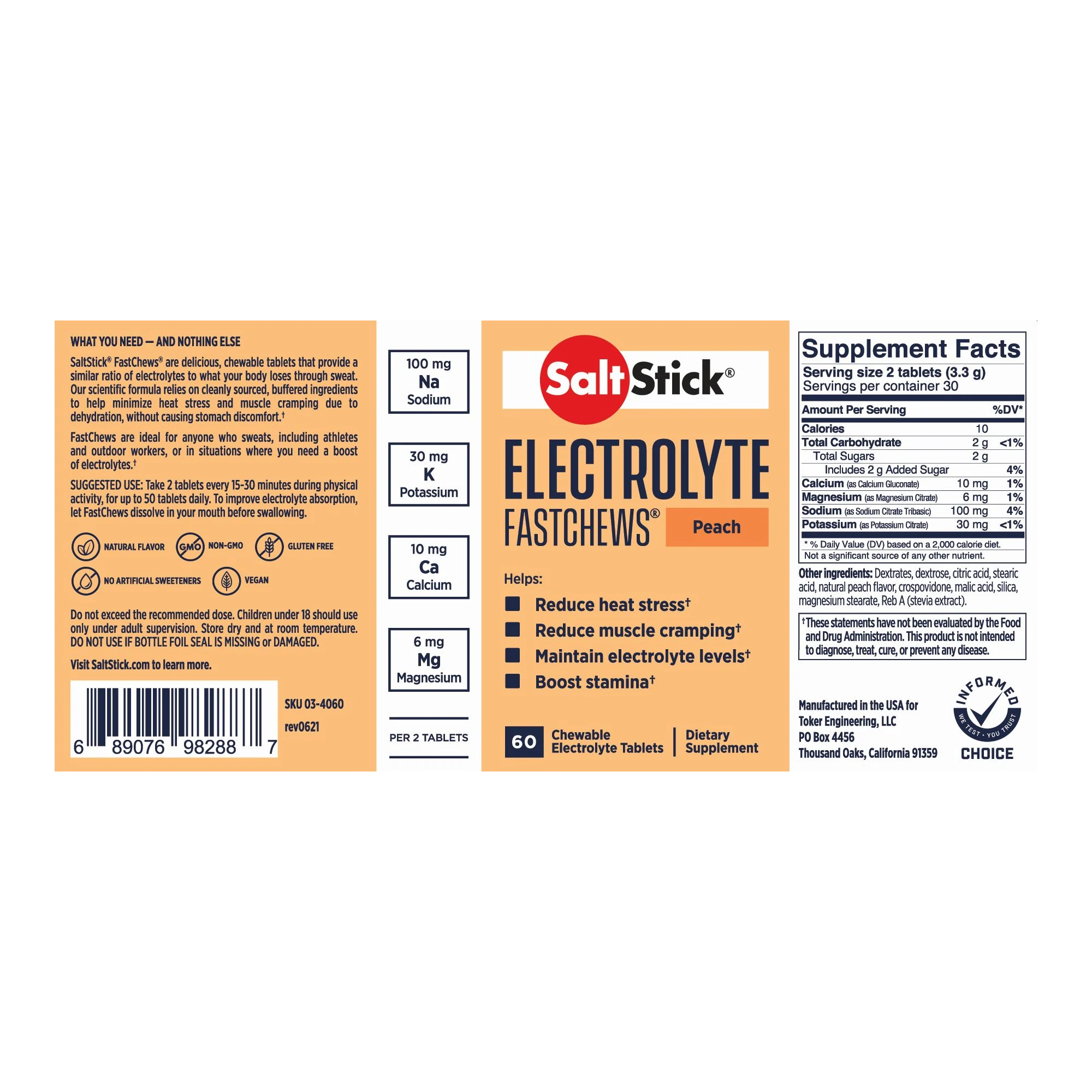 SaltStick - Chewable Electrolyte - Peach