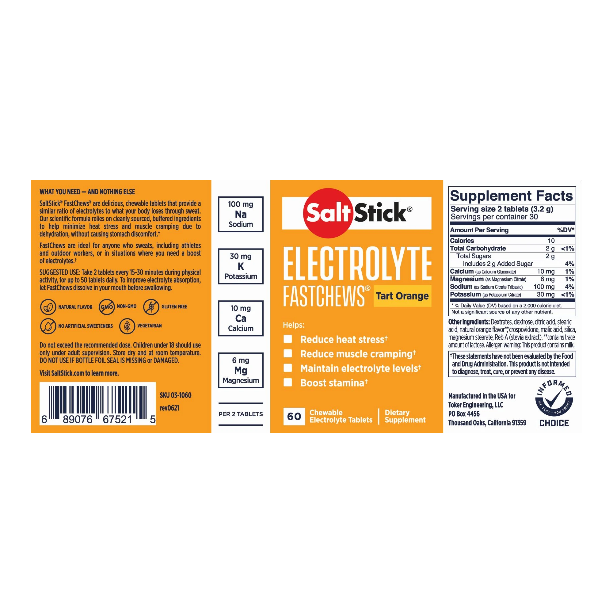 SaltStick - Chewable Electrolyte - Tart Orange 