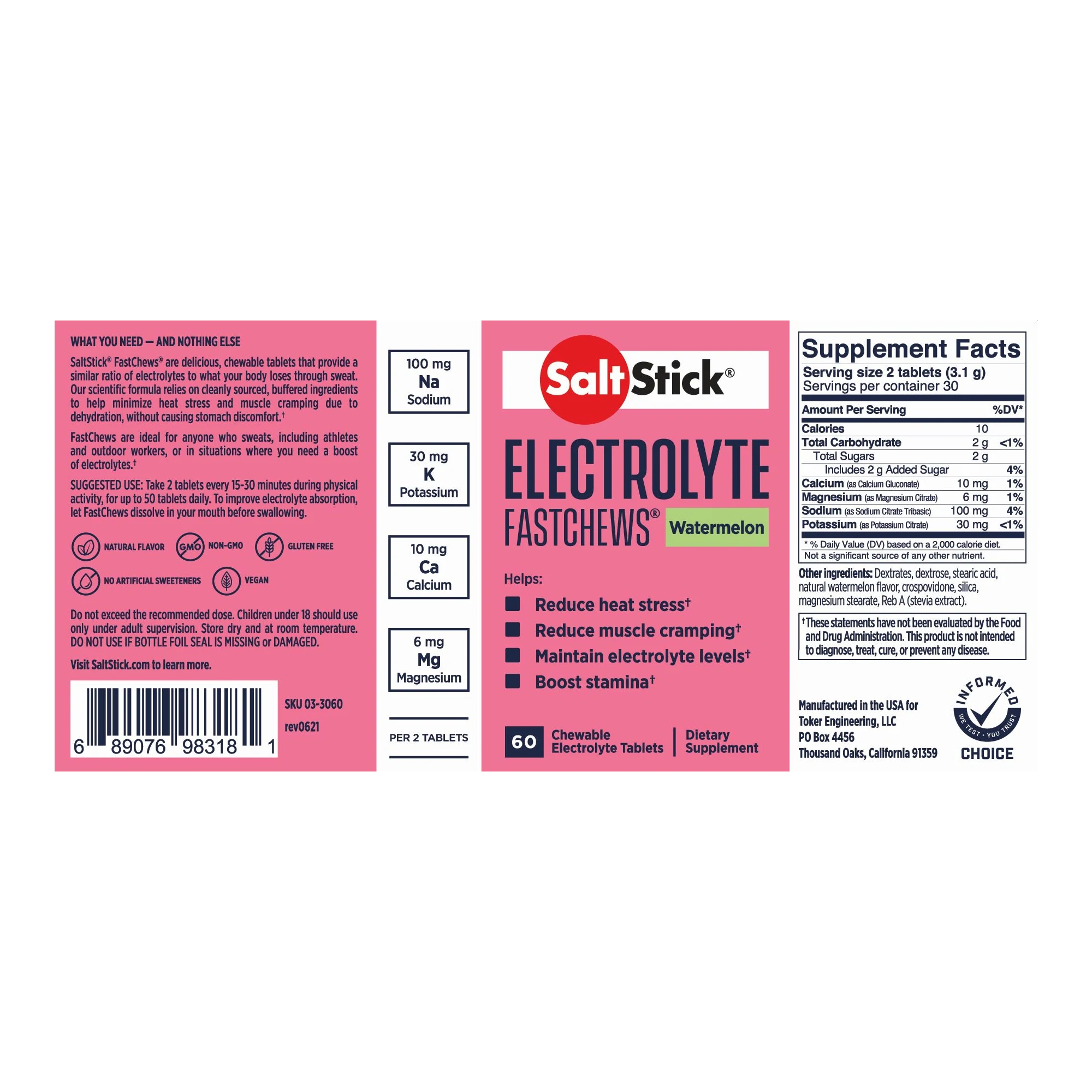 SaltStick - Chewable Electrolyte - Watermelon flavour 