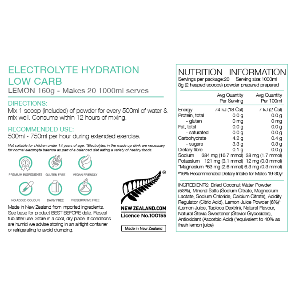 Pure Sport Nutrition - Electrolyte Hydration Low Carb