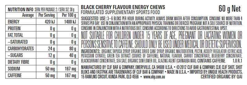 Clif Bar - Clif Bloks Energy Chews - Black Cherry 