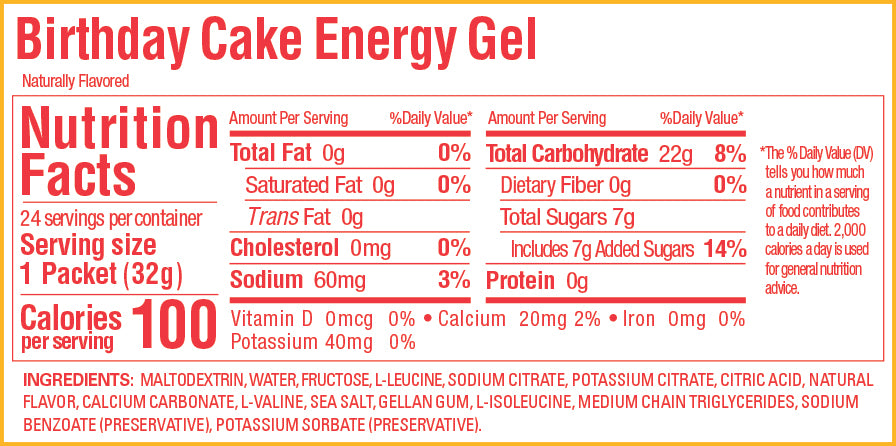 GU Energy - Roctane Energy Gels - Birthday Cake