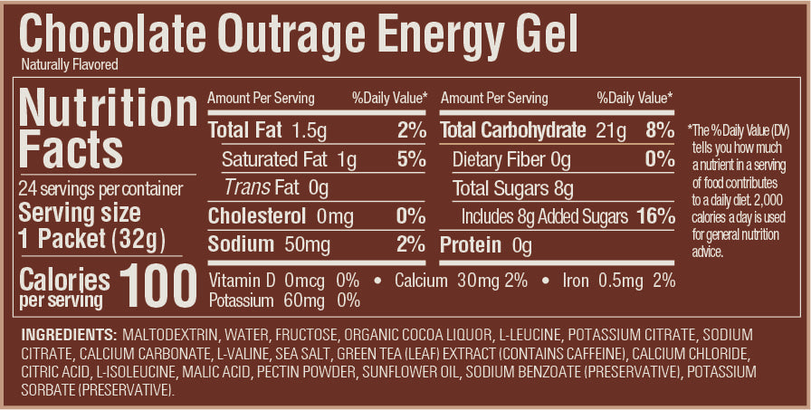 GU Energy - Energy Gels - Chocolate Outrage (with caffeine)