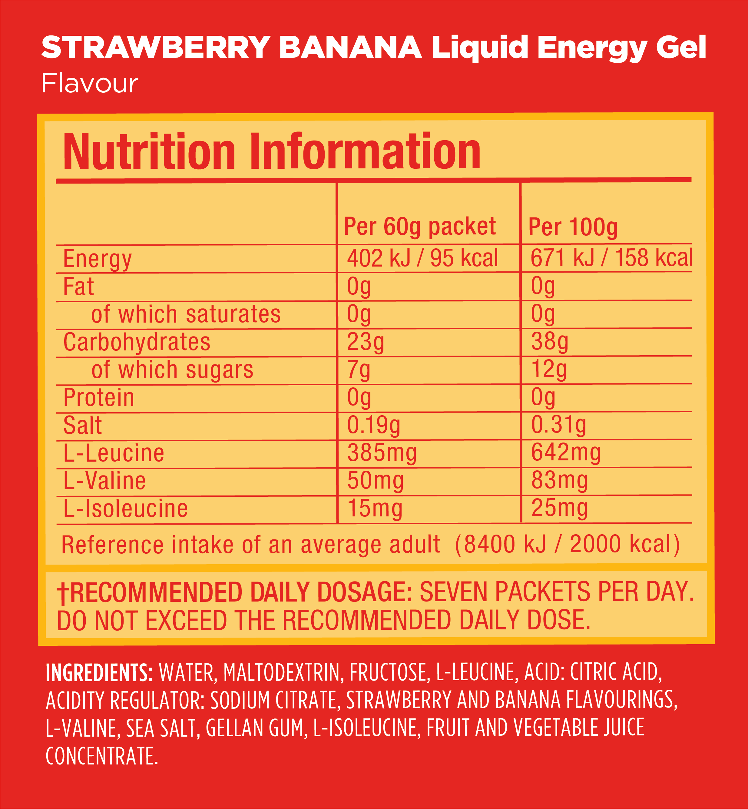 GU Energy Liquid Energy in Strawberry Banana flavour 