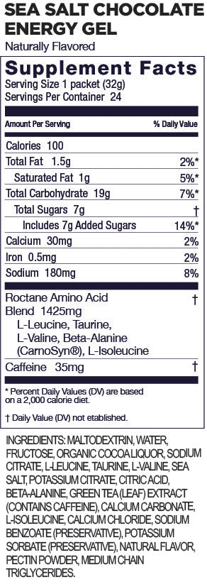 GU Energy - Roctane Energy Gels - Sea Salt Chocolate (with caffeine)