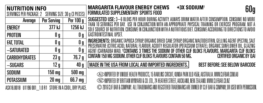 Clif Bar - Clif Bloks Energy Chews - Margarita 