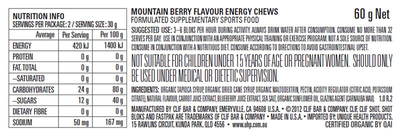 Clif Bar - Clif Bloks Energy Chews - Mountain Berry