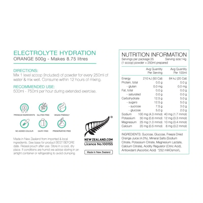 Pure Sports Nutrition - Electrolyte Hydration - Orange Flavour