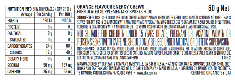 Clif Bar - Clif Bloks Energy Chews - Orange