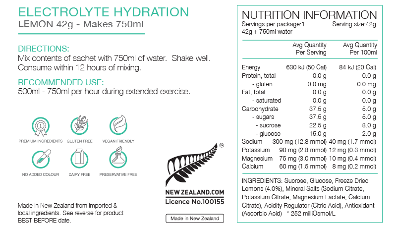Pure Sports Nutrition - Electrolyte Hydration 42G Satchels