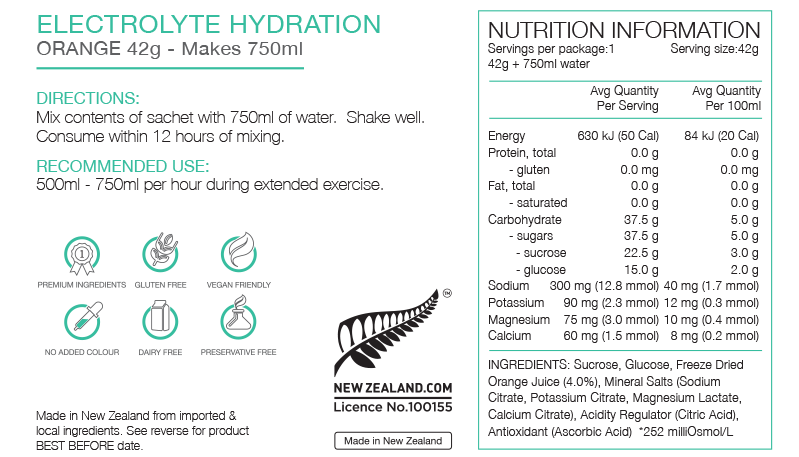 Pure Sports Nutrition - Electrolyte Hydration 42G Satchels