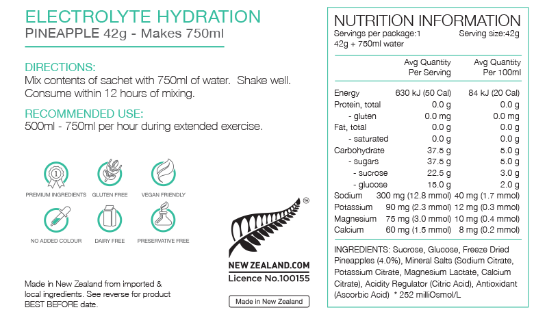 Pure Sports Nutrition - Electrolyte Hydration 42G Satchels