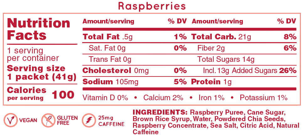 Huma Gels in raspberry flavour