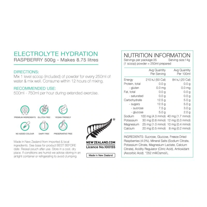 Pure Sports Nutrition - Electrolyte Hydration - Raspberries