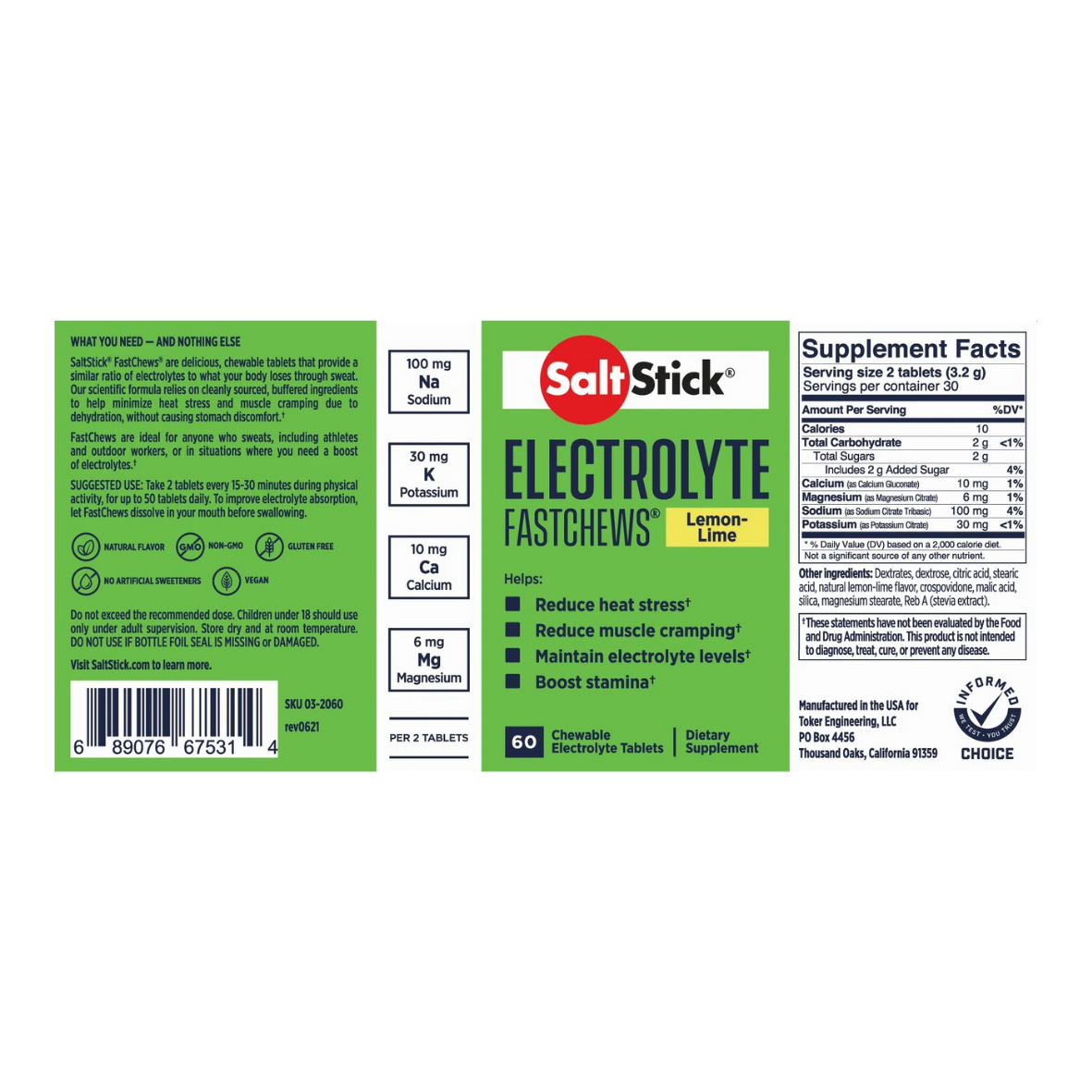 SaltStick - Chewable Electrolyte - Lemon-Lime
