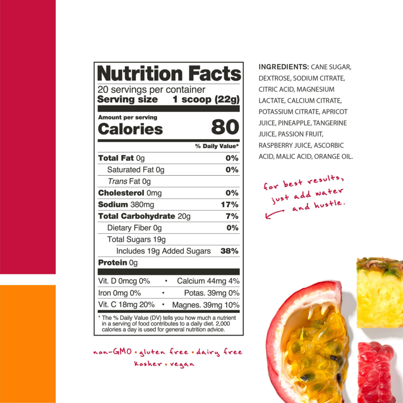 Skratch Labs - Sport Hydration Drink Mix - Fruit Punch - Nutrition Chart